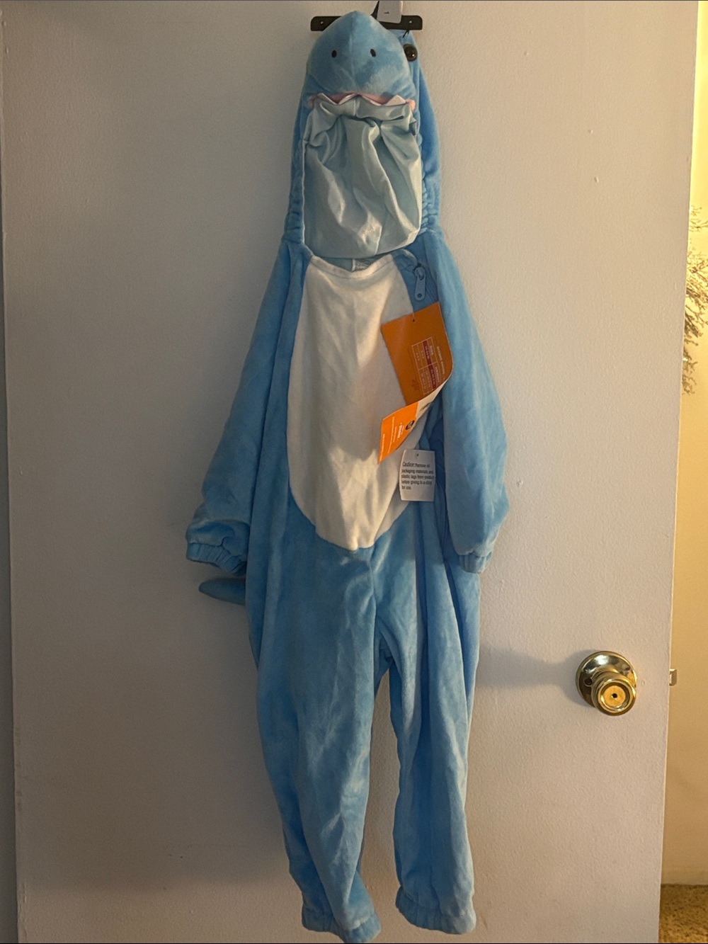 Light Blue Shark Hooded Kids Costume - Plush One-Piece